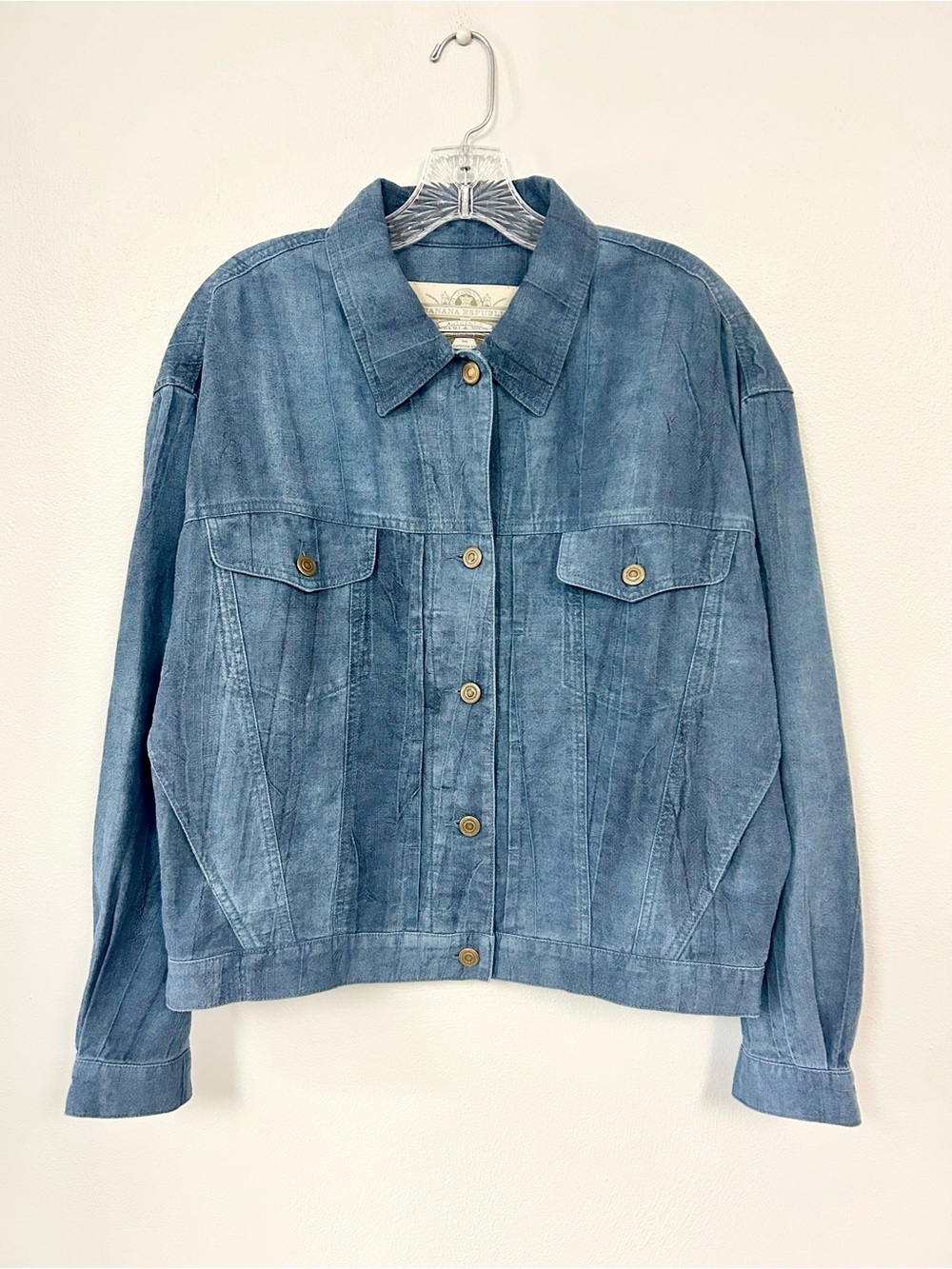 BANANA REPUBLIC 🧢 Linen Look Soft Denim Jacket - Size M